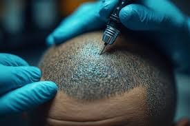 Scalp micropigmentation treatment in progress at the AHNEWME studio in Fredericksburg VA