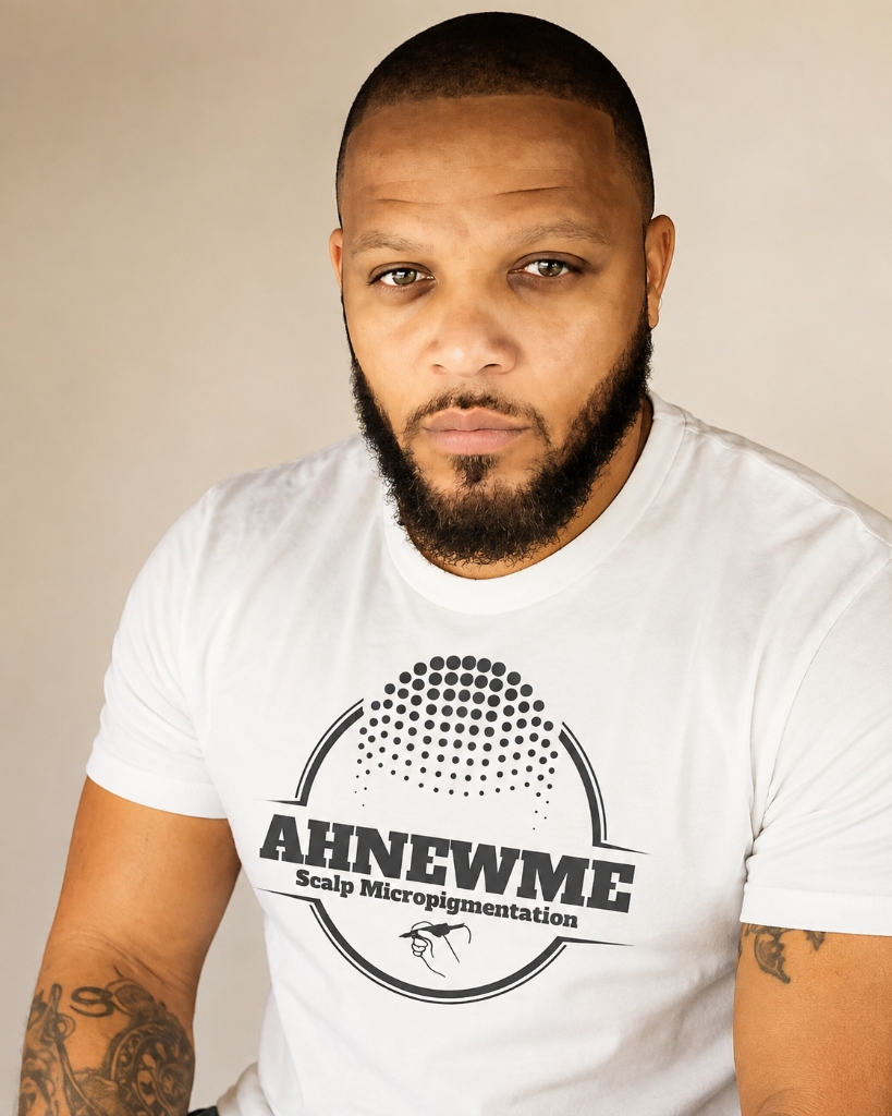 Vincent Henderson, founder and scalp micropigmentation artist at AHNEWME in Fredericksburg VA